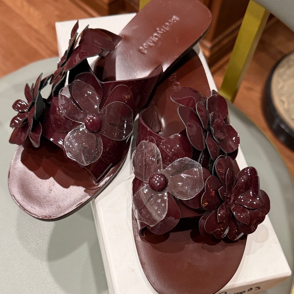 Chloe Burgundy Floral Sandals